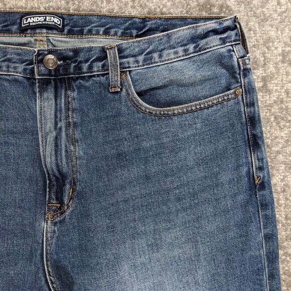 Lands' End Square Rigger Tapered Leg Jeans Men Size 40 Blue Traditional Fit - Picture 8 of 14